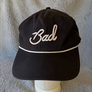 BAD BIRDIE Golf Hat Black Embroidered Script Adjustable  Cap OSFM